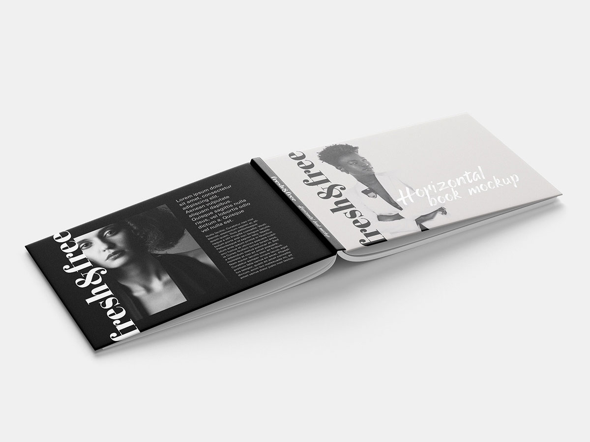 高端设计感摄影集书籍封面封底模型PSD贴图模板book mockup