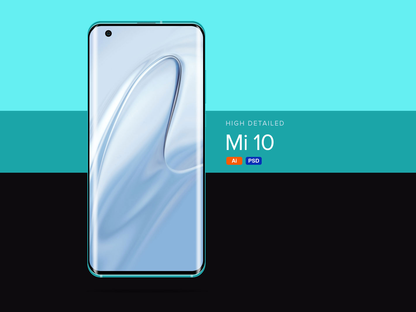 小米 Mi 10正面手机.psd.ai样机模型Xiaomi Mi Mockups