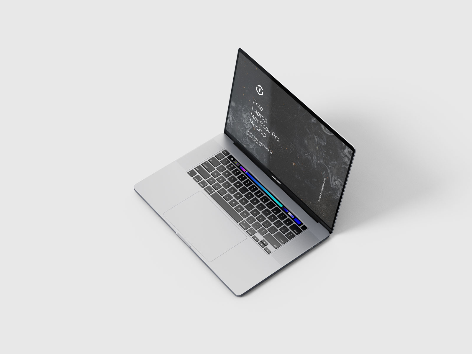 银色侧面俯视MacBook Pro苹果笔记本电脑PSD样机MacBook Pro mockup