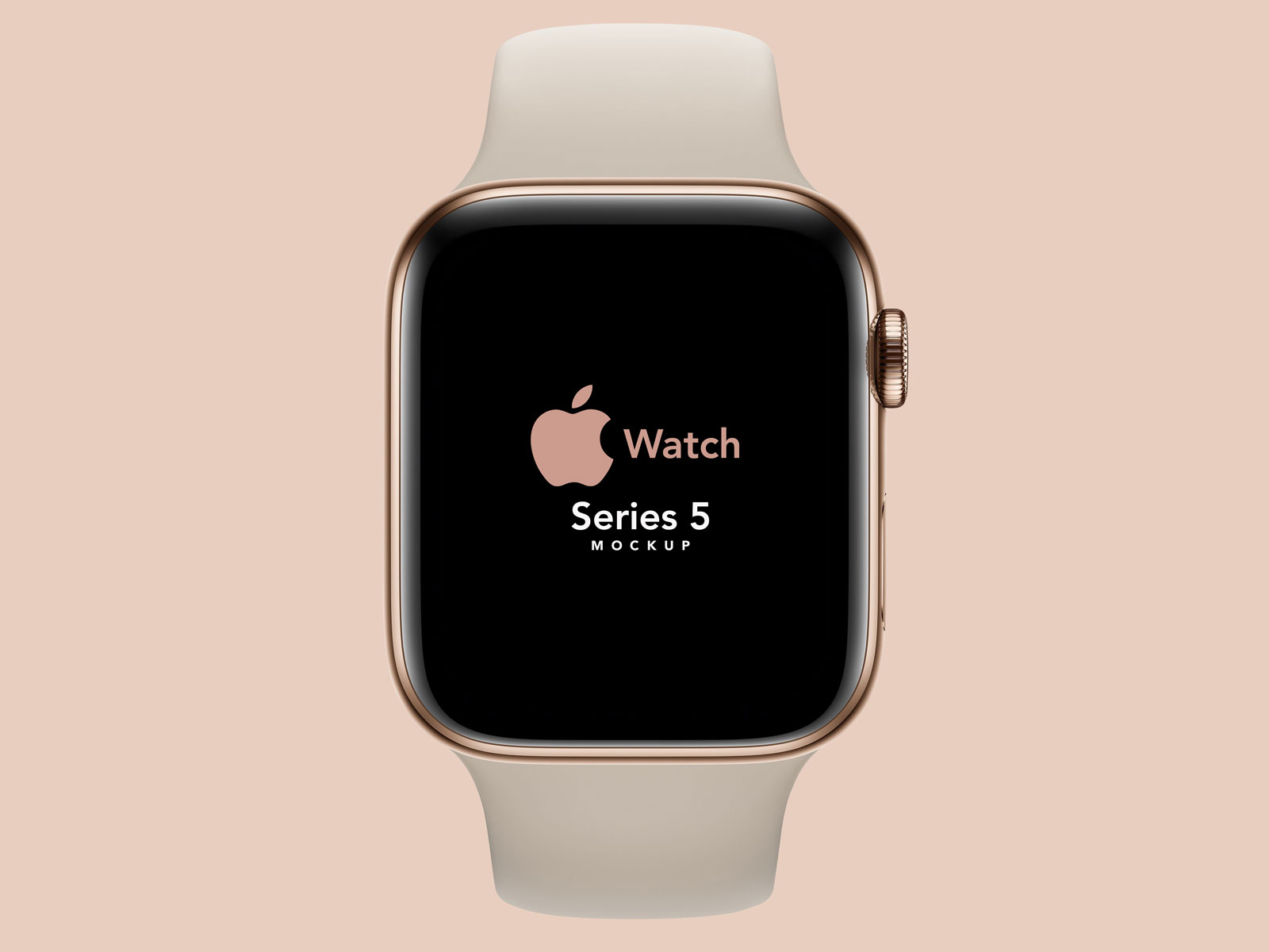 高质量岩石色表带Apple Watch苹果手表正面俯视.PSD模型 Apple Watch Mockup