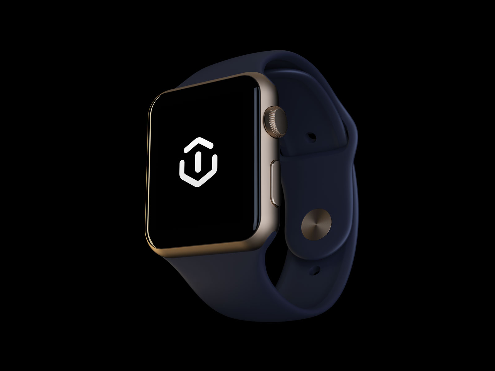 高质量蓝色表带Apple Watch苹果手表侧面.PSD模型 Apple Watch Mockup
