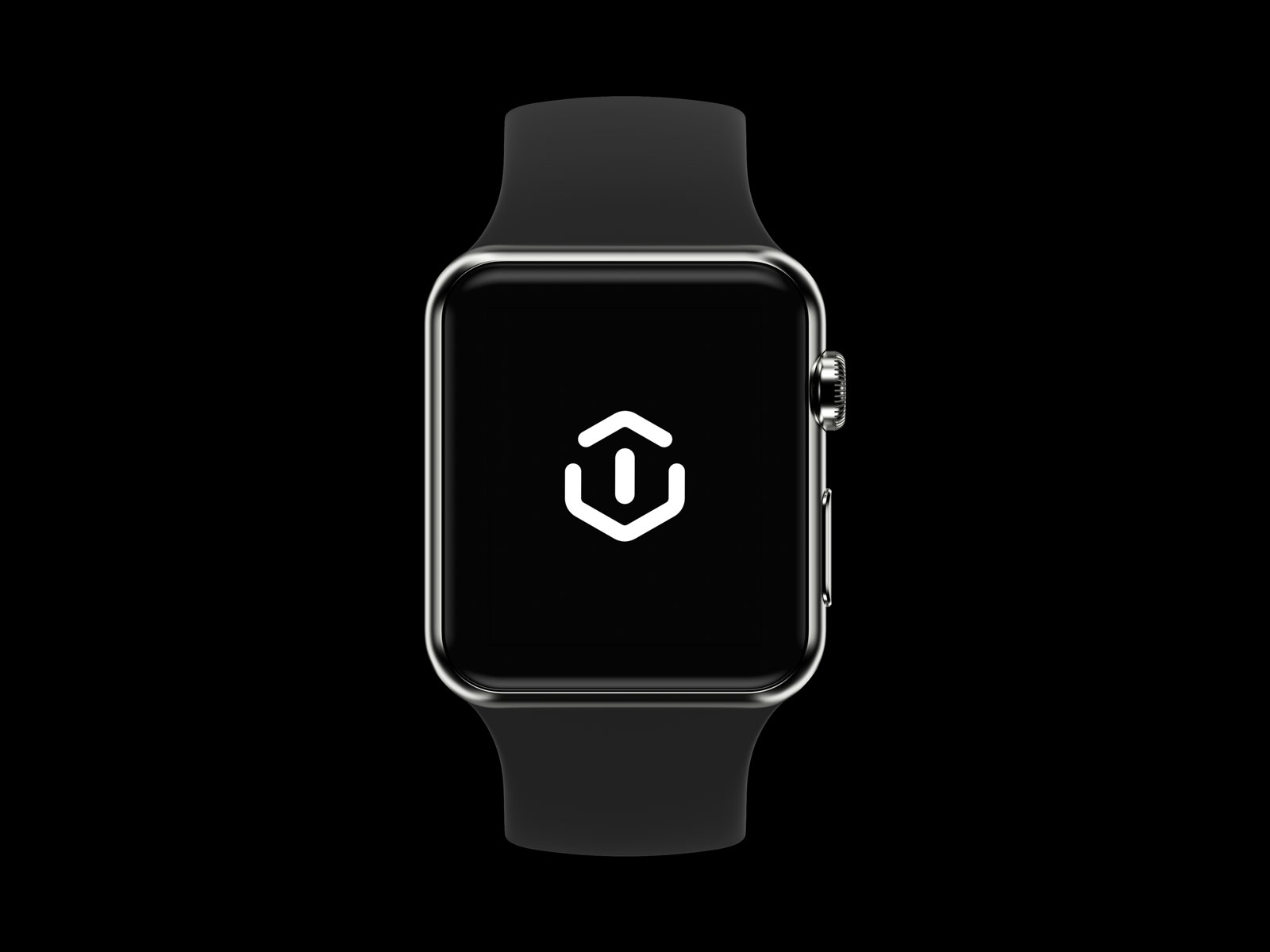 高质量黑色表带Apple Watch苹果手表侧面俯视.PSD模型 Apple Watch Mockup