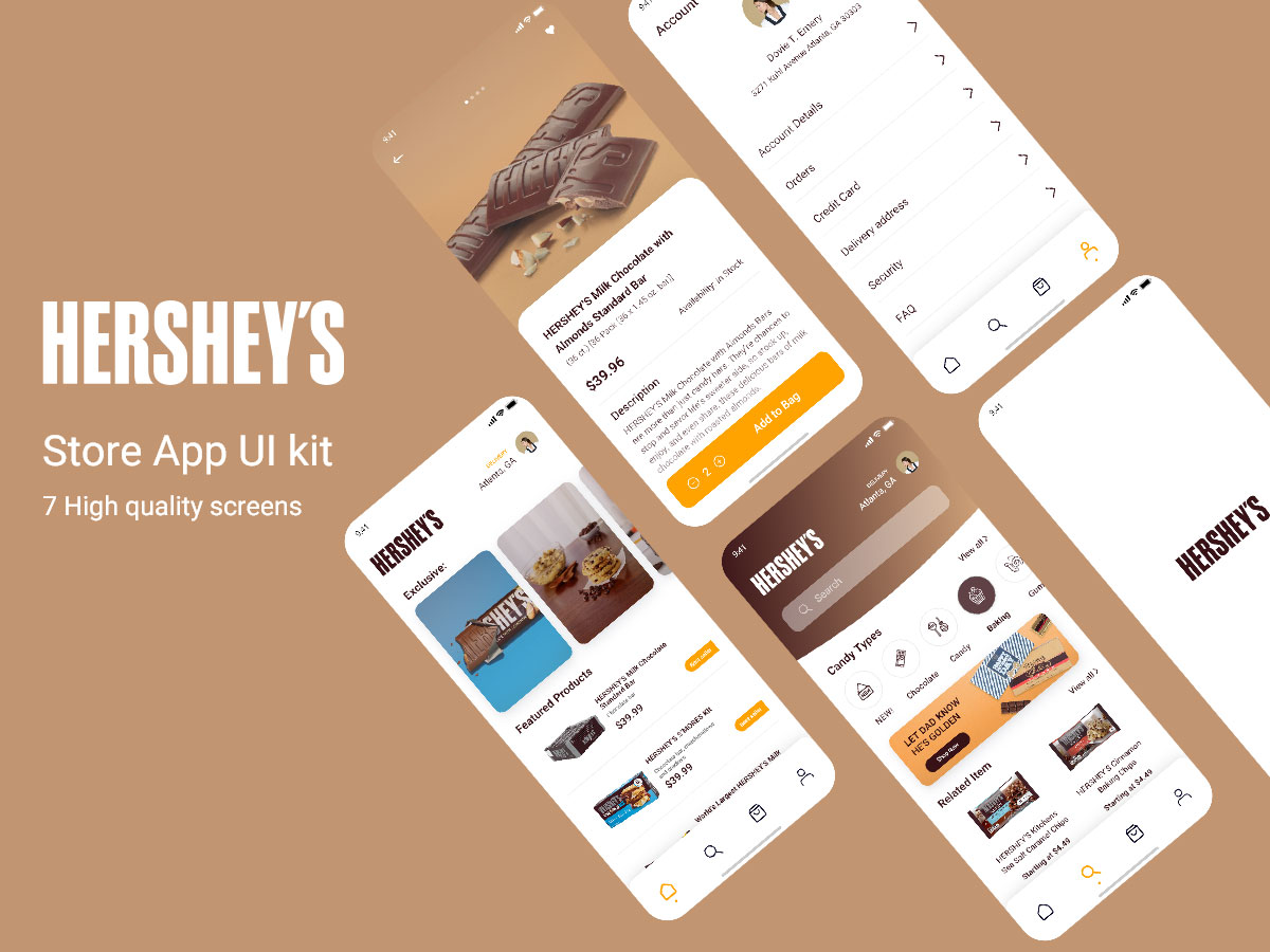 巧克力商城电商App界面设计UI设计 .Sketch .fig素材