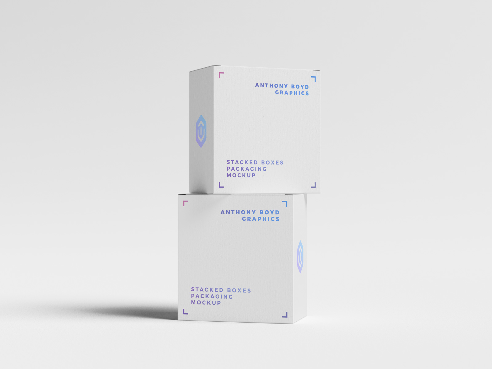堆叠的白色正方体纸盒包装模型PSD样机素材 box mockup