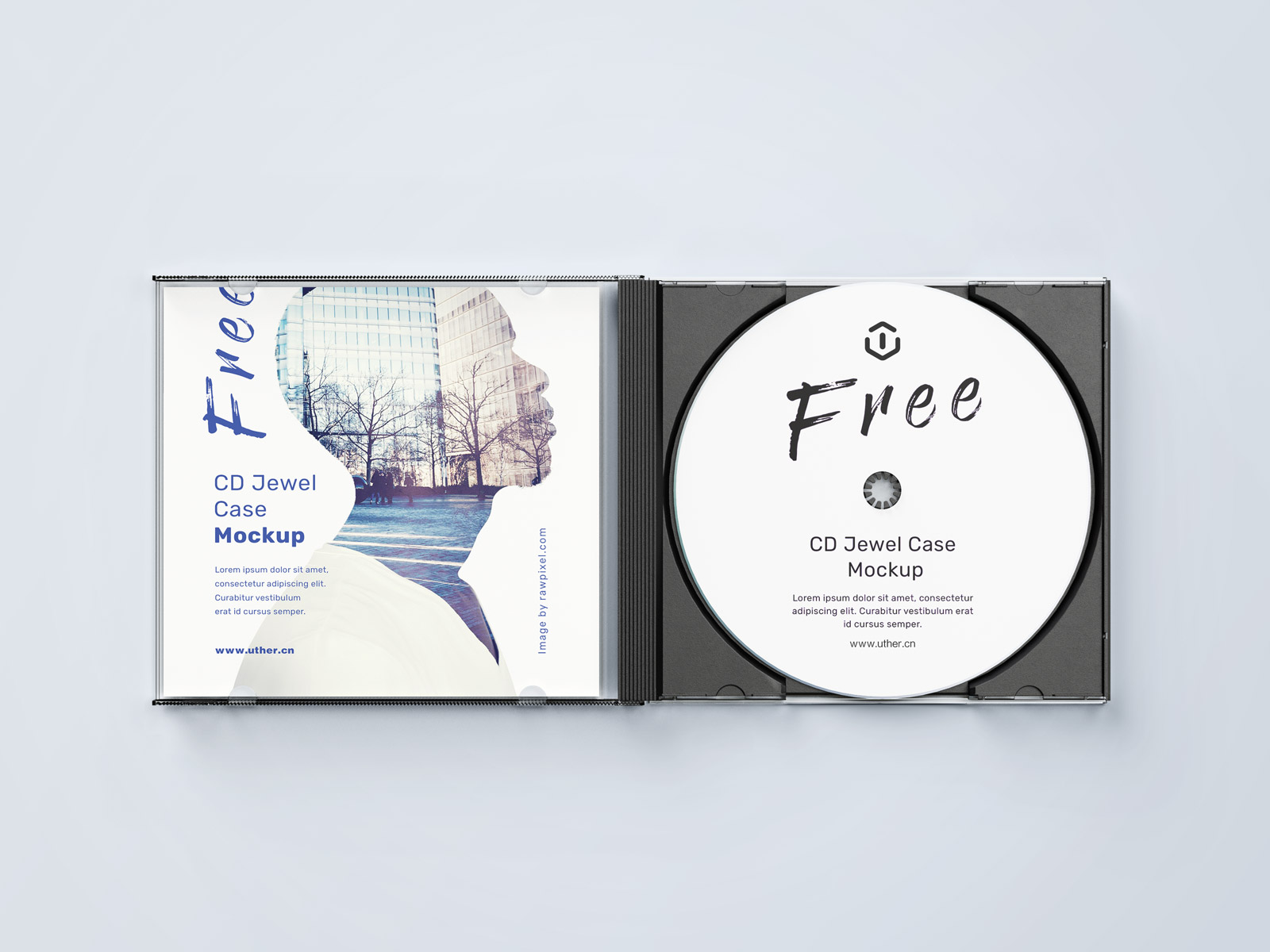 数码光盘音乐光碟塑料CD包装设计PSD样机模型