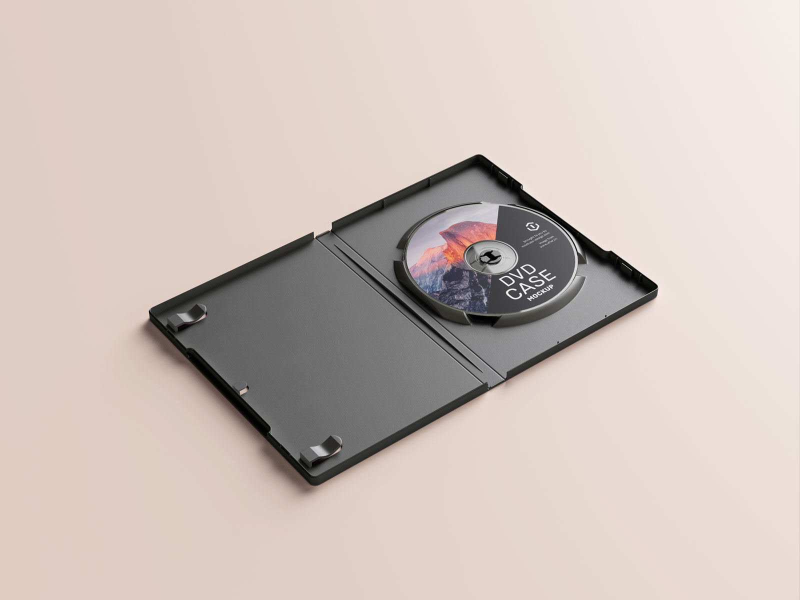 黑色塑料电影光盘光蝶DVD包装设计PSD样机模型