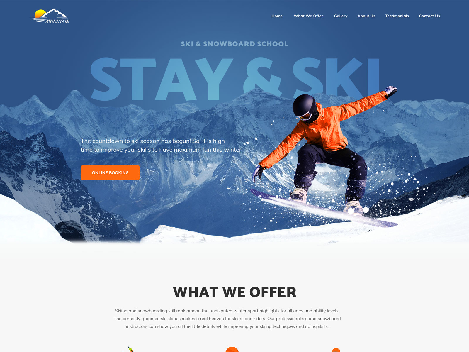 滑雪公司主页着陆页UI界面设计 .psd素材
