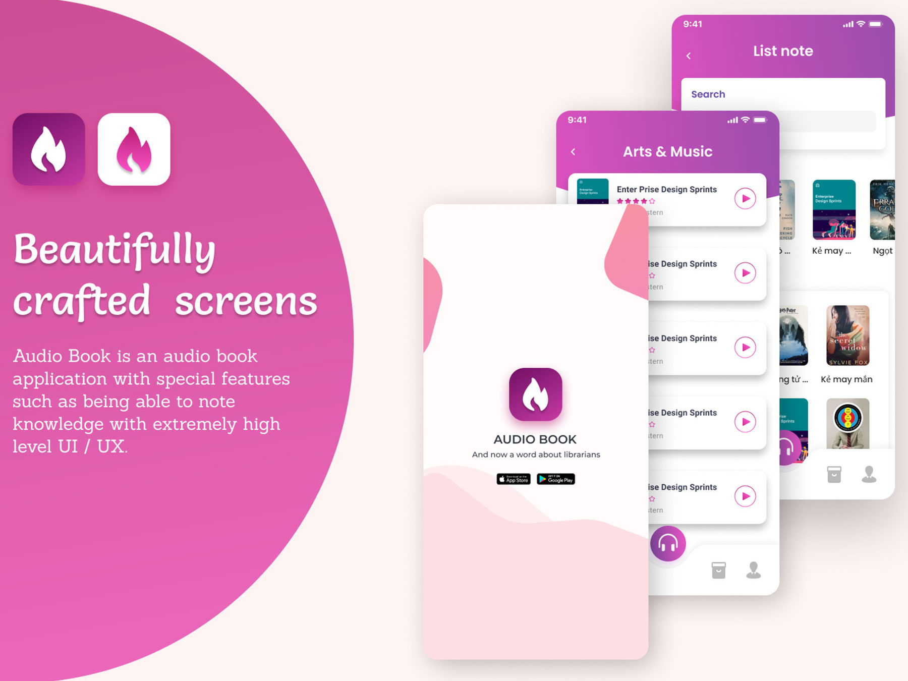 紫色音频App UI界面设计 .fig素材