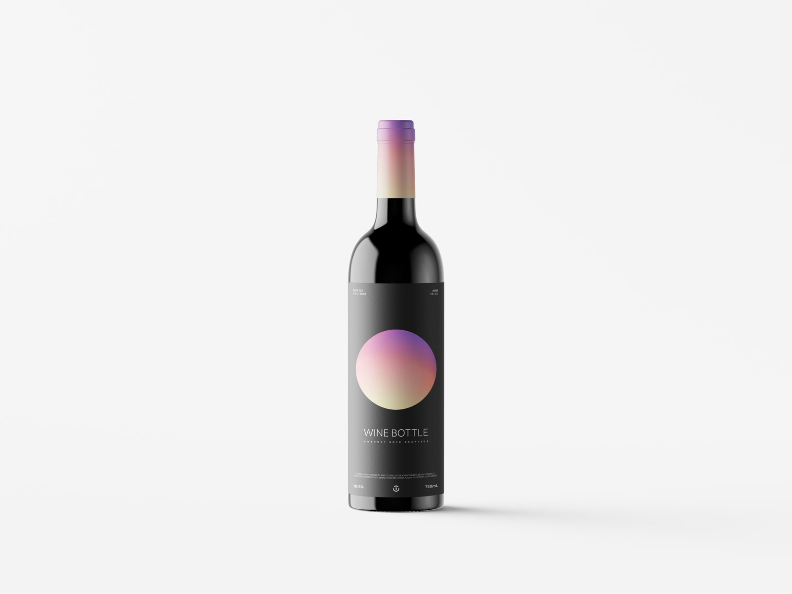 高质量葡萄酒瓶PSD样机模型Wine Bottle Mockup