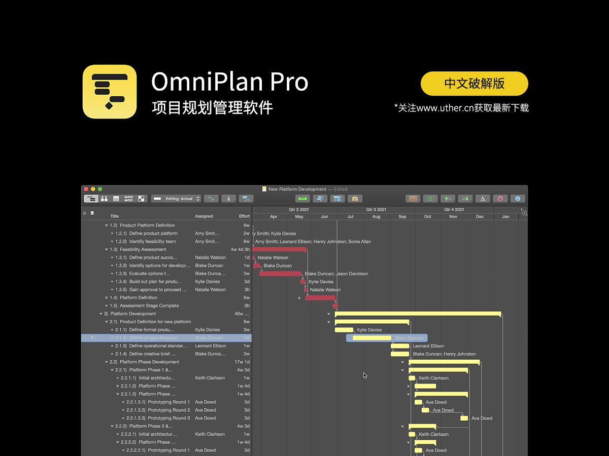 OmniPlan Pro 4.3.2 for Mac中文破解版项目规划管理软件
