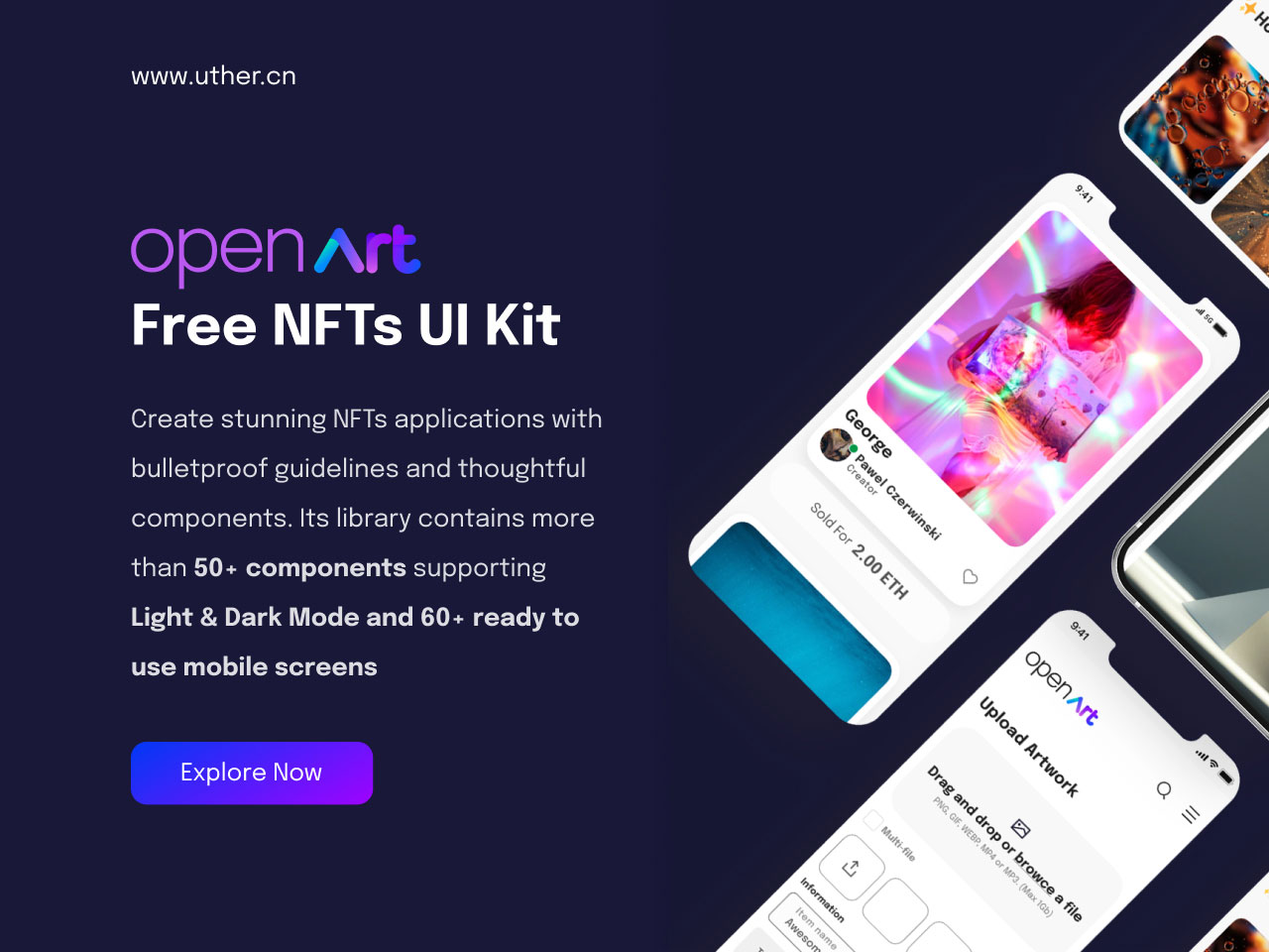 明暗两套色系NFT数字藏品应用app ui界面设计 .fig素材