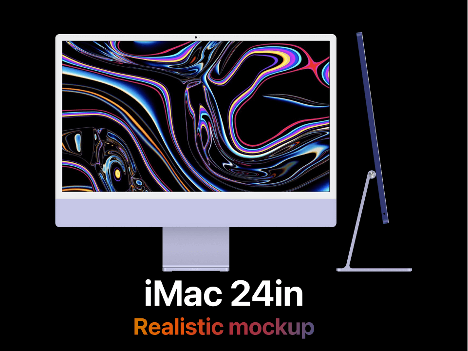7种颜色iMac 24″ 一体机样机模型mockup .fig素材
