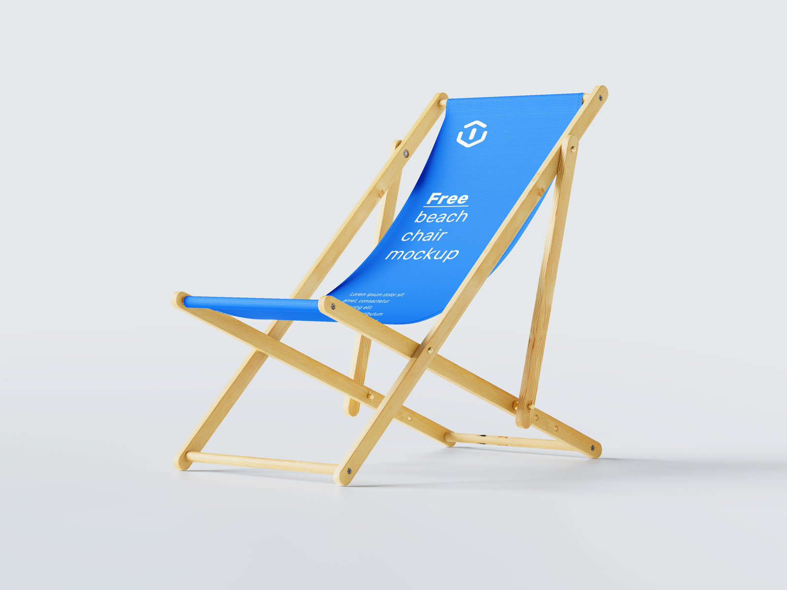 高质量蓝色侧面沙滩椅psd样机模型Beach Chair Mockup