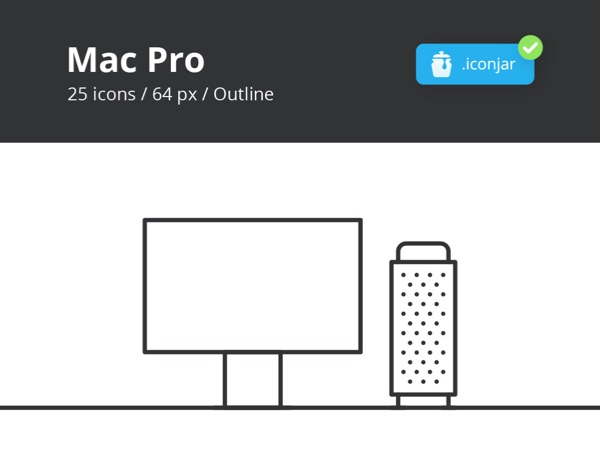 简约的Mac Pro系列单色线性图标 .ai svg素材