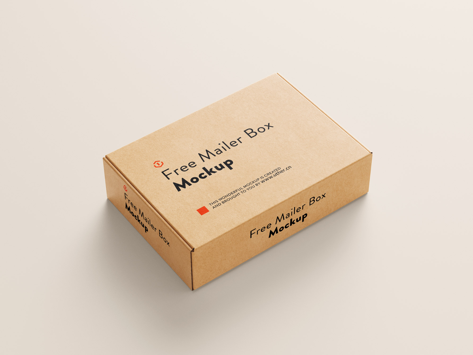 长方形包装盒快递盒纸盒设计包装模型PSD样机素材box mockup