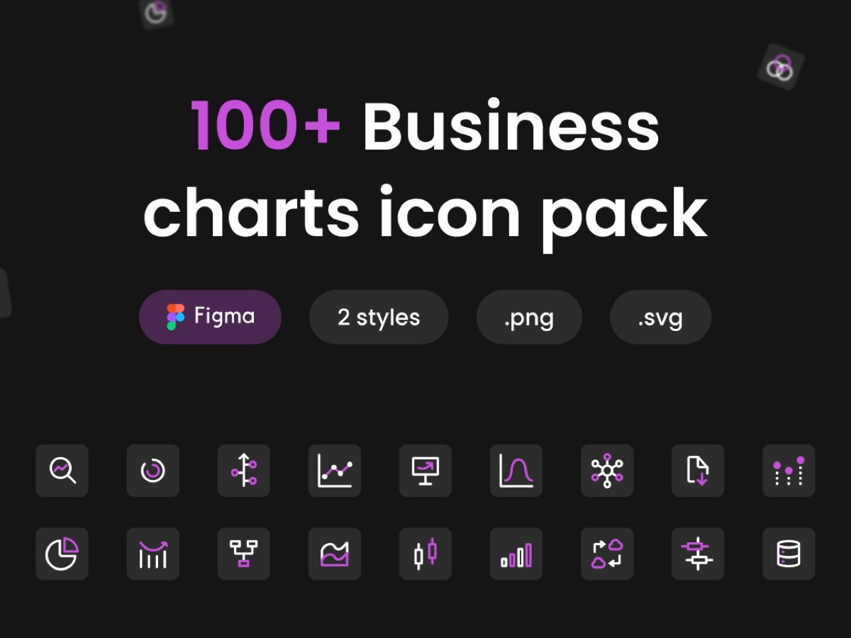 200个独特的商业数据可视化业务线性多色单色icon图标 .fig .svg素材