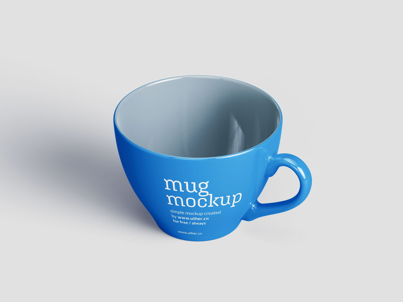 蓝色陶瓷咖啡杯样机模型Mockup .psd素材