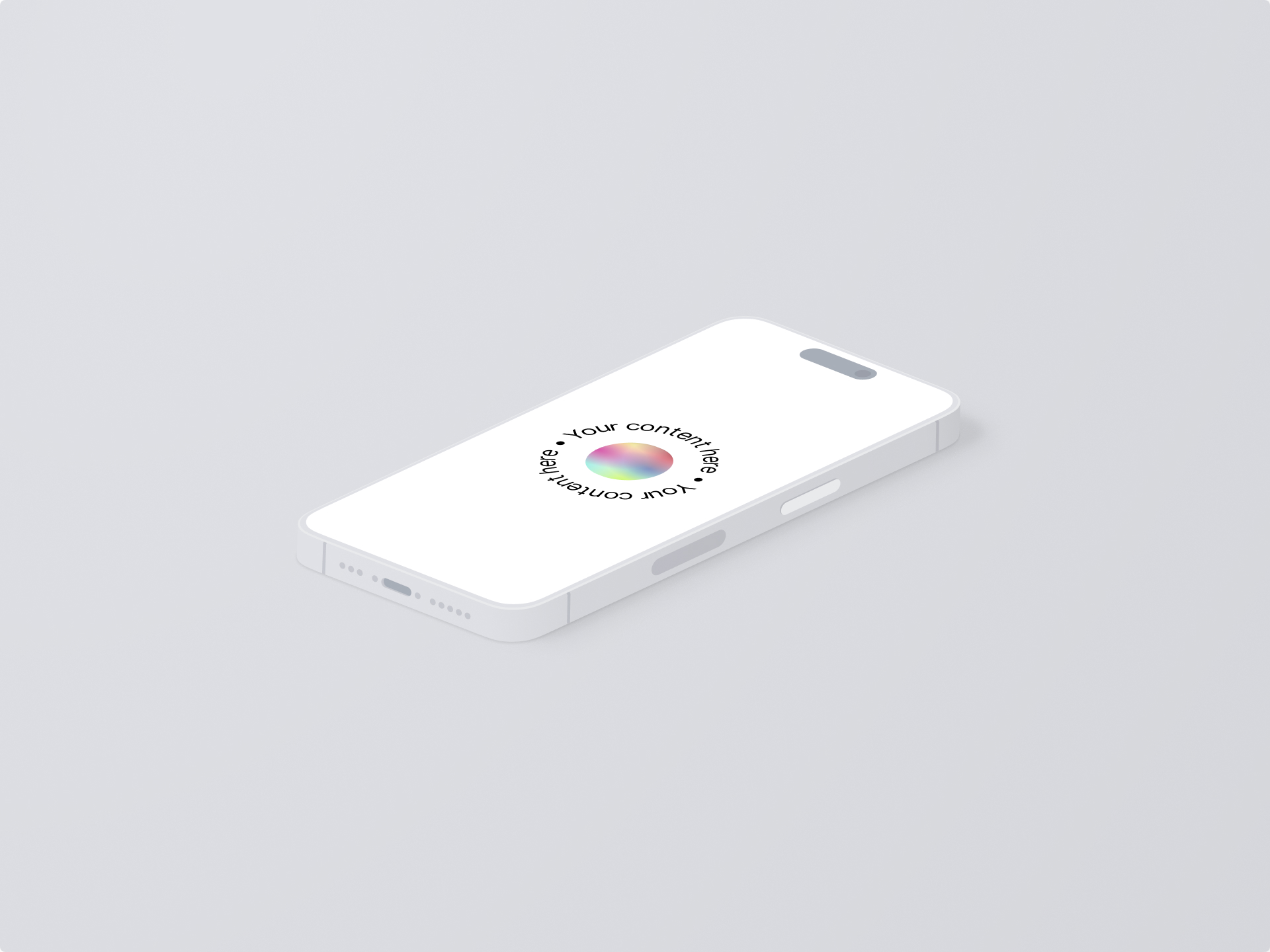 侧面俯视iphone 14 Pro灵动岛白模样机模型Mockup .fig素材