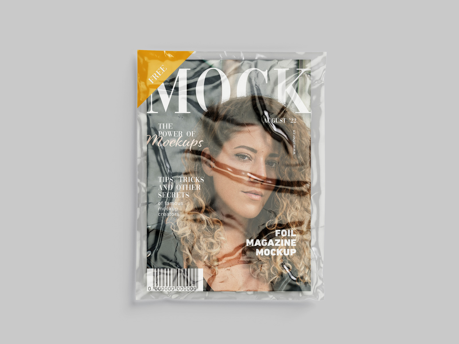 带塑料包装的正面杂志样机模型Magazine Mockup .psd素材