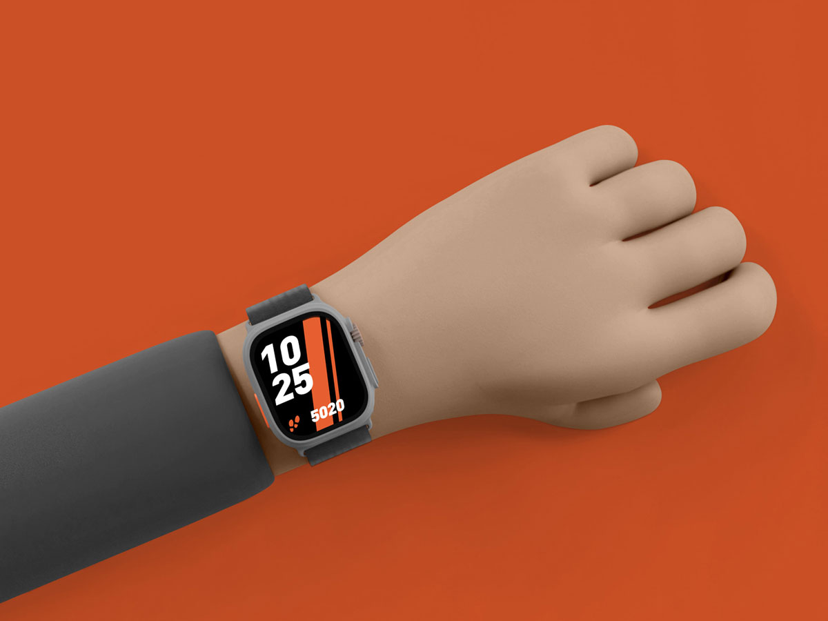 3D手持智能手表Smartwatch Mockup样机模型 .psd素材