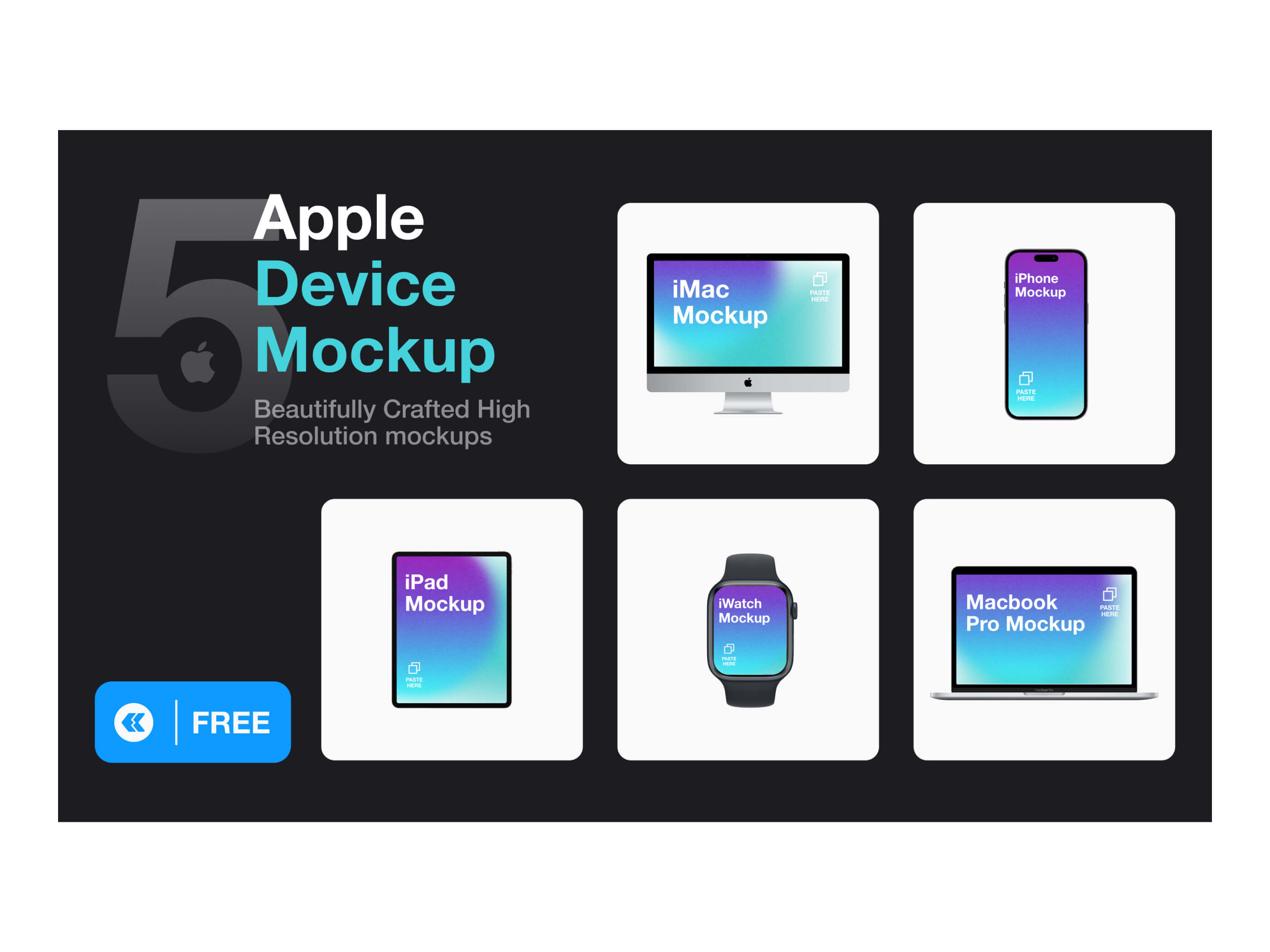 苹果系列设备iMac Macbook pro iPad iPhone iWatch样机模型Mockup .fig素材