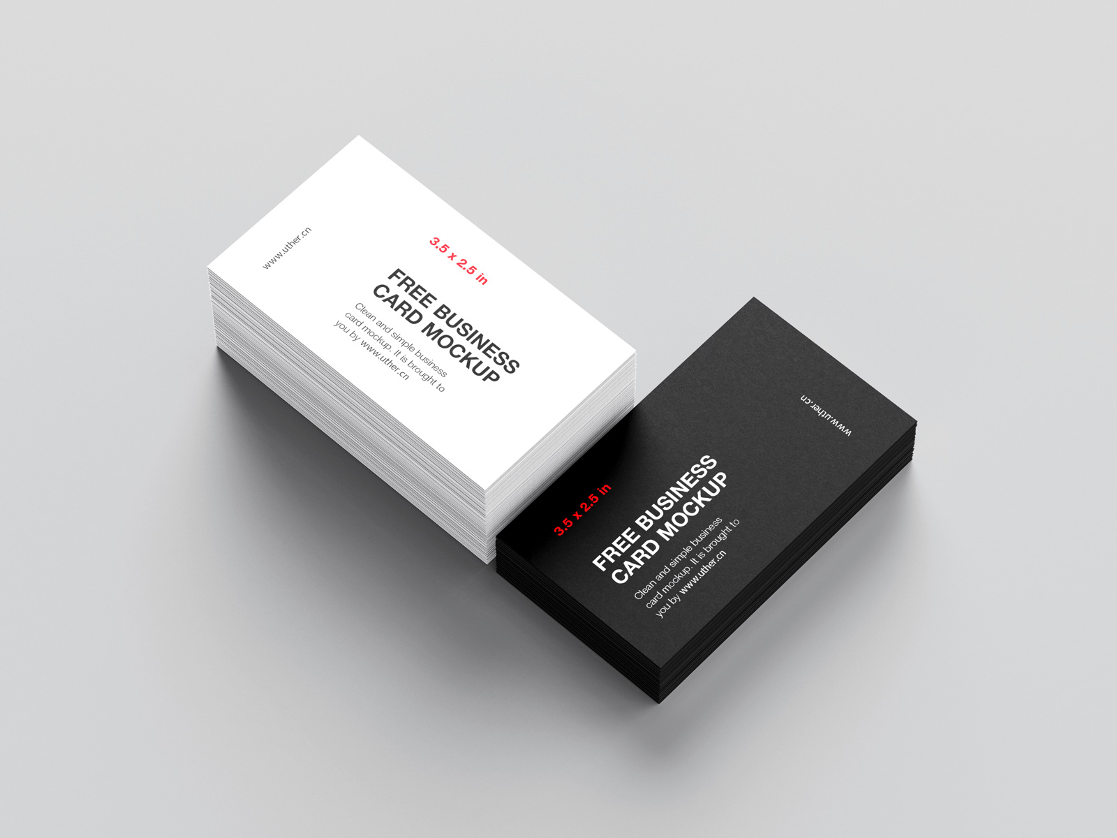 高质量简约大气黑白商业名片卡片psd展示样机模型Business Card Mockup
