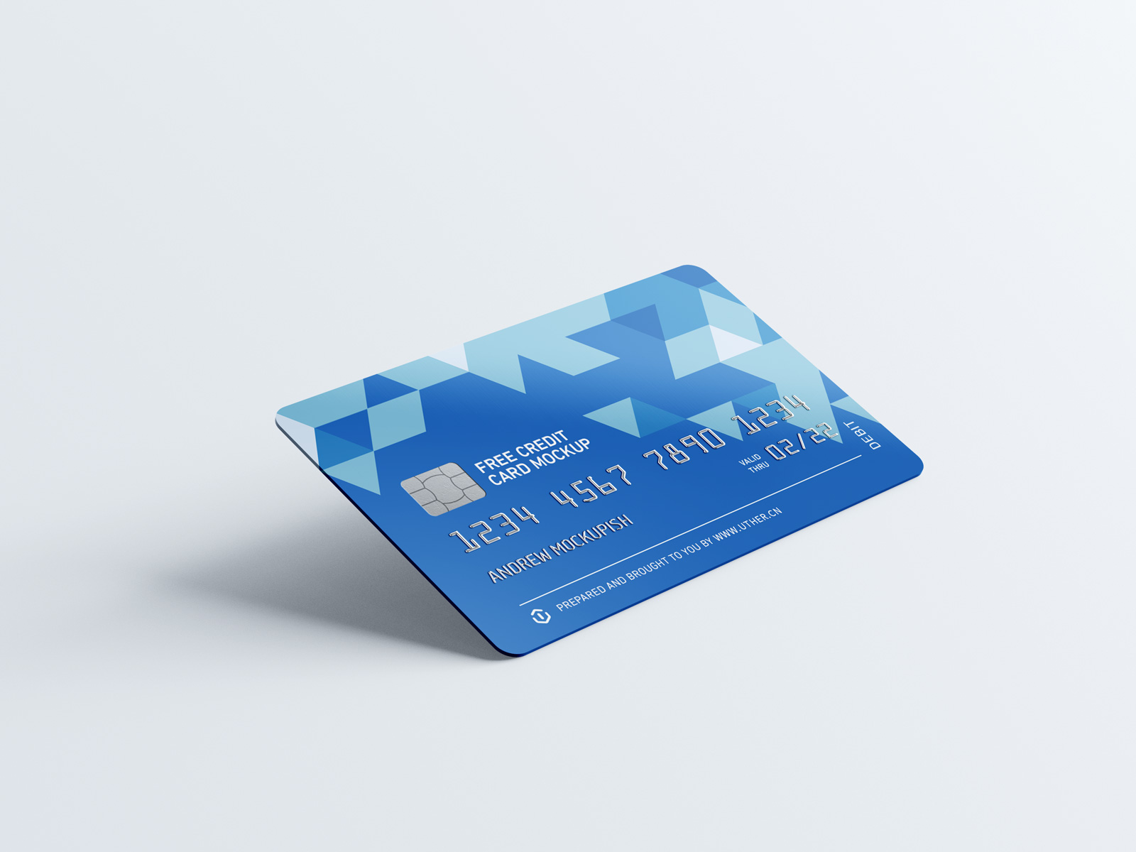 高质量倾斜的银行卡信用卡psd样机模型card mockup