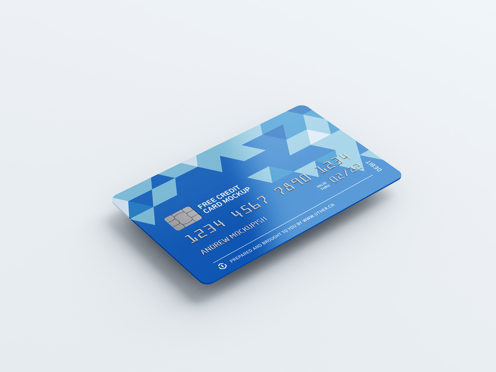 高质量悬浮的正面银行卡信用卡psd样机模型card mockup