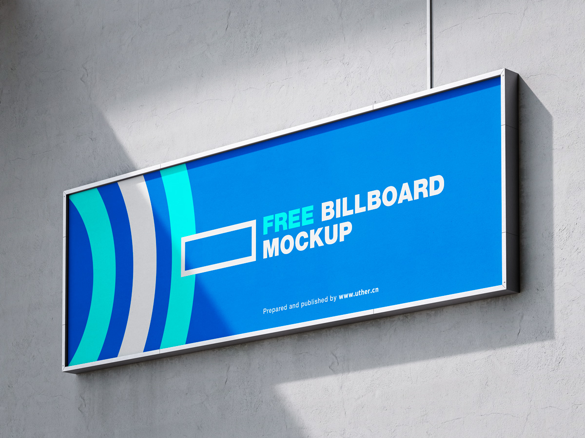 高质量侧面大型户外广告牌海报样机模型Billboard Mockup .psd素材