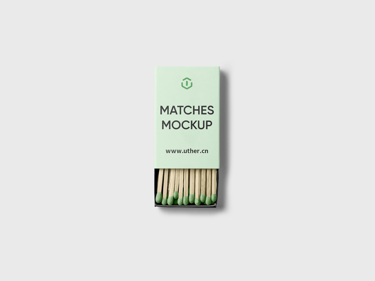 打开的火柴盒样机模型Matches Mockup .psd素材