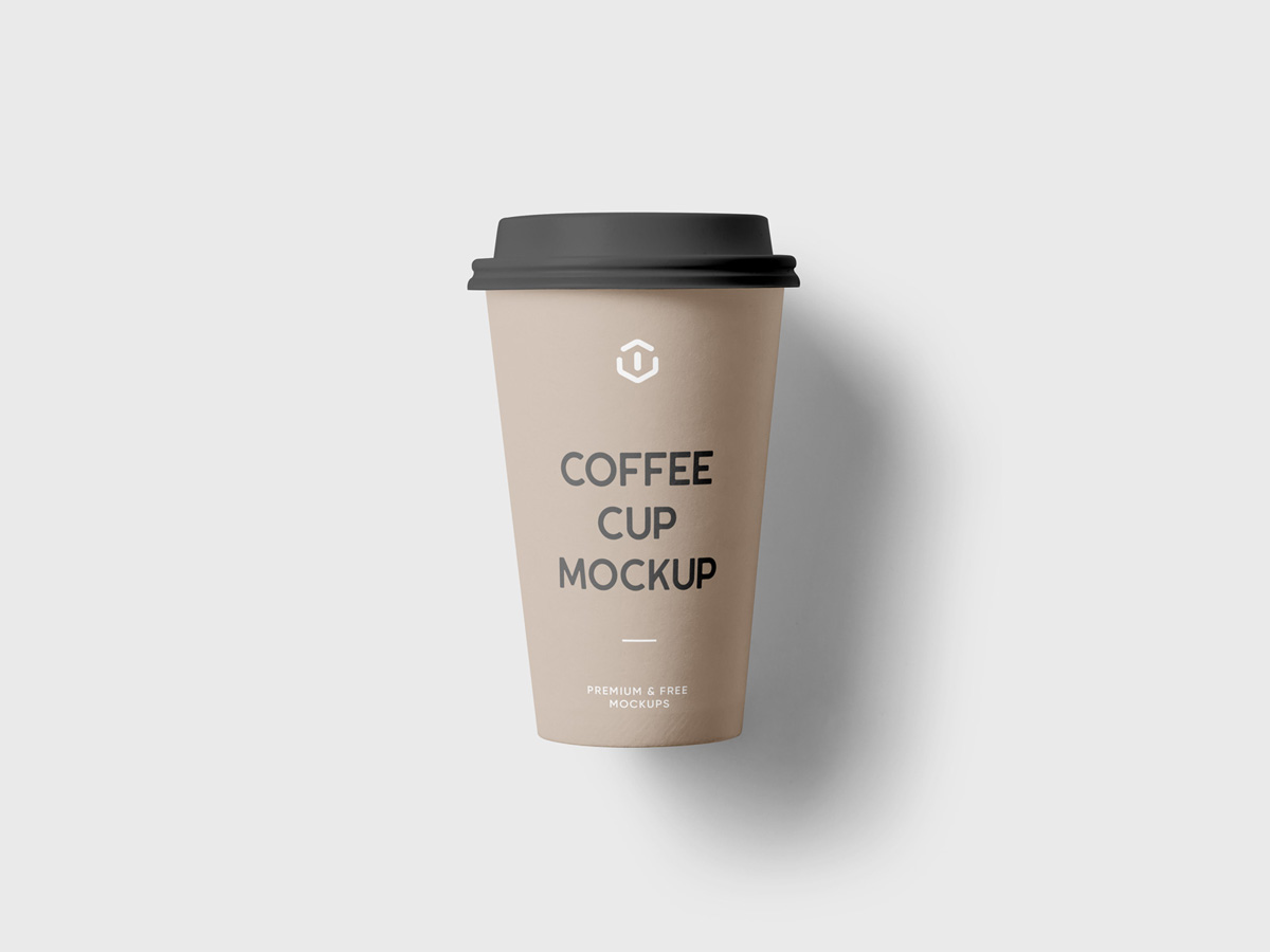 高质量正面一次性咖啡杯样机模型Coffee Cup Mockup .psd素材