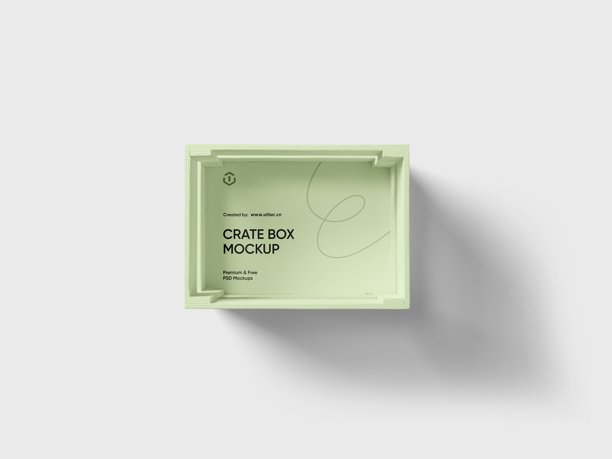 高质量板条箱木箱样机模型Crate Box Mockup .psd素材