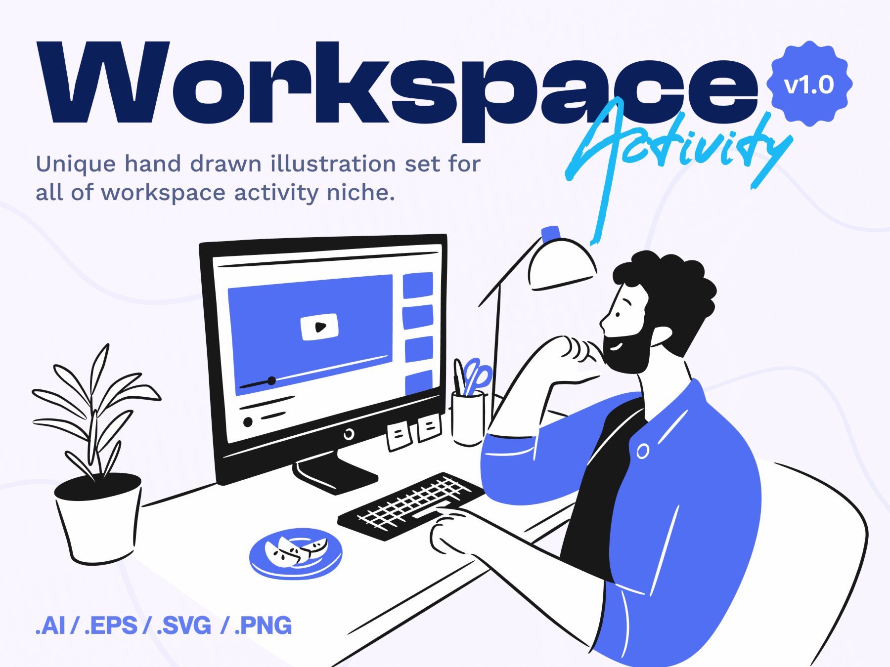12款工作办公游戏场景矢量插图Workspace Activity Illustration Set .ai .eps .svg .fig .png素材