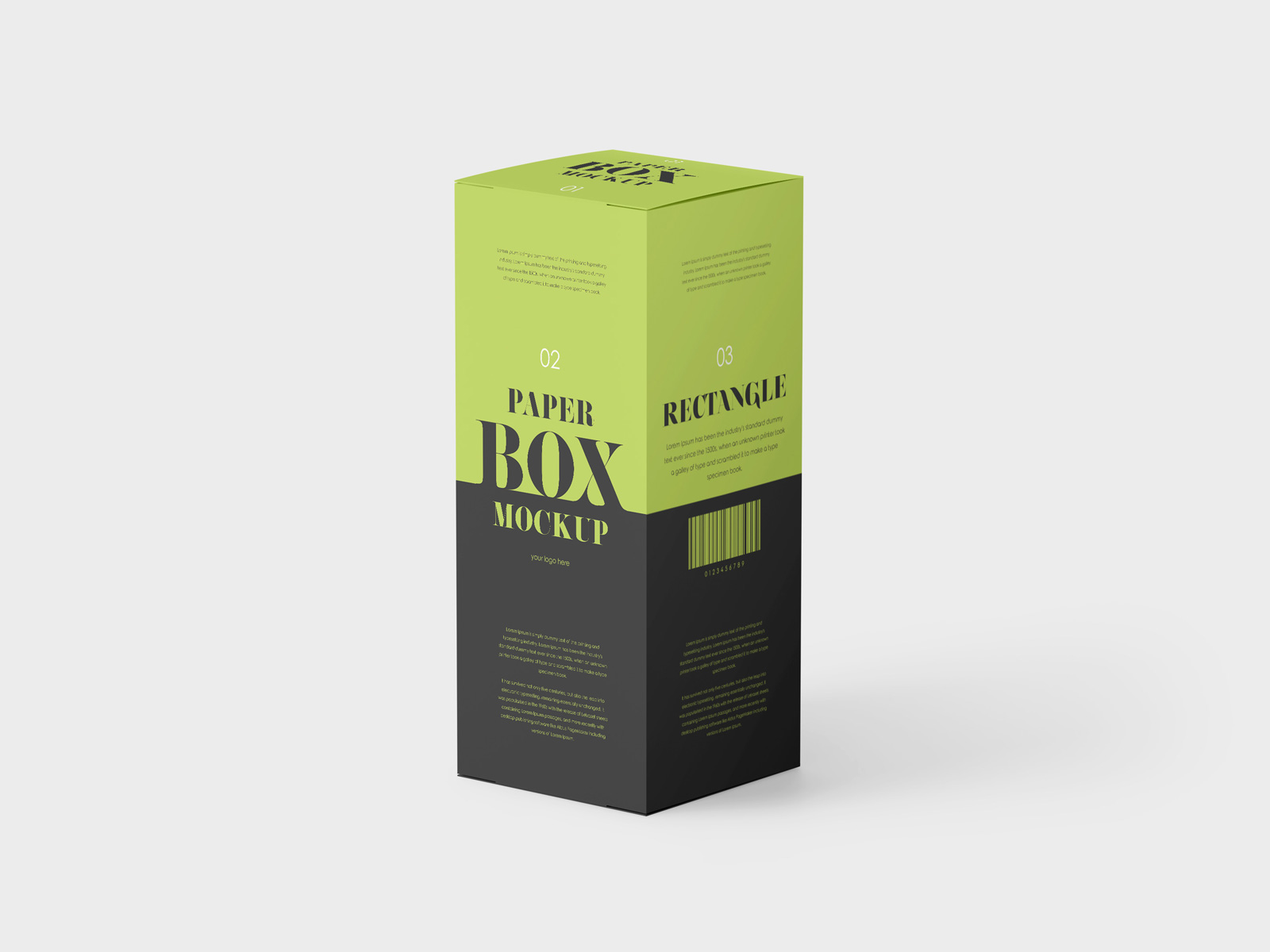 高质量长方体产品包装盒子样机模型Box Packaging Mockup .psd素材