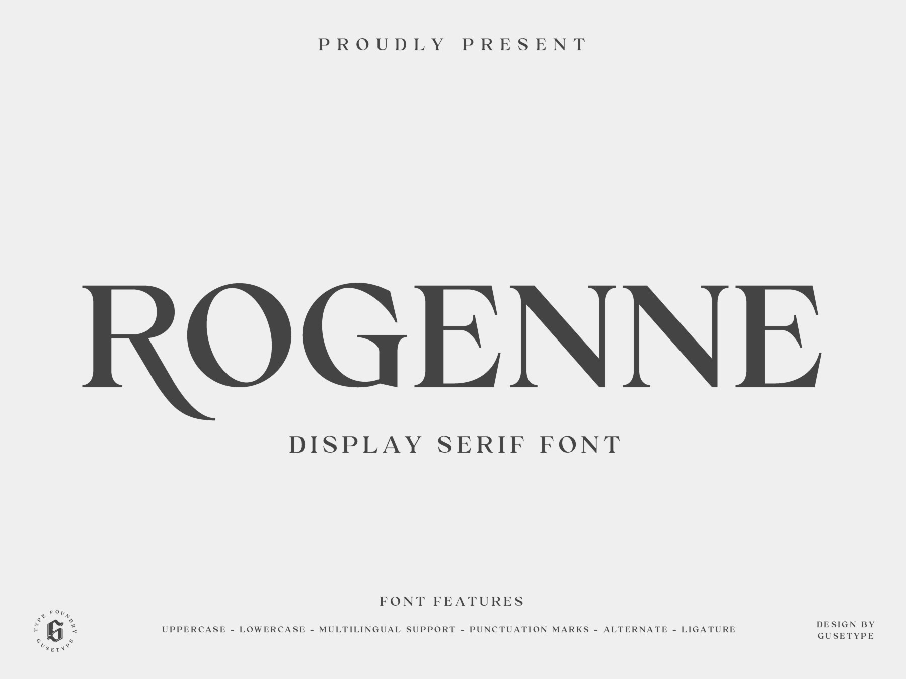 优雅奢华的英文衬线字体：Rogenne