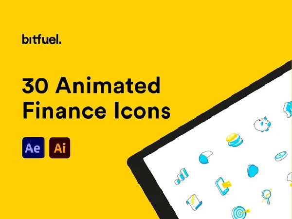 30个商业金融动画矢量图标icon .aep .ai .svg .gif素材