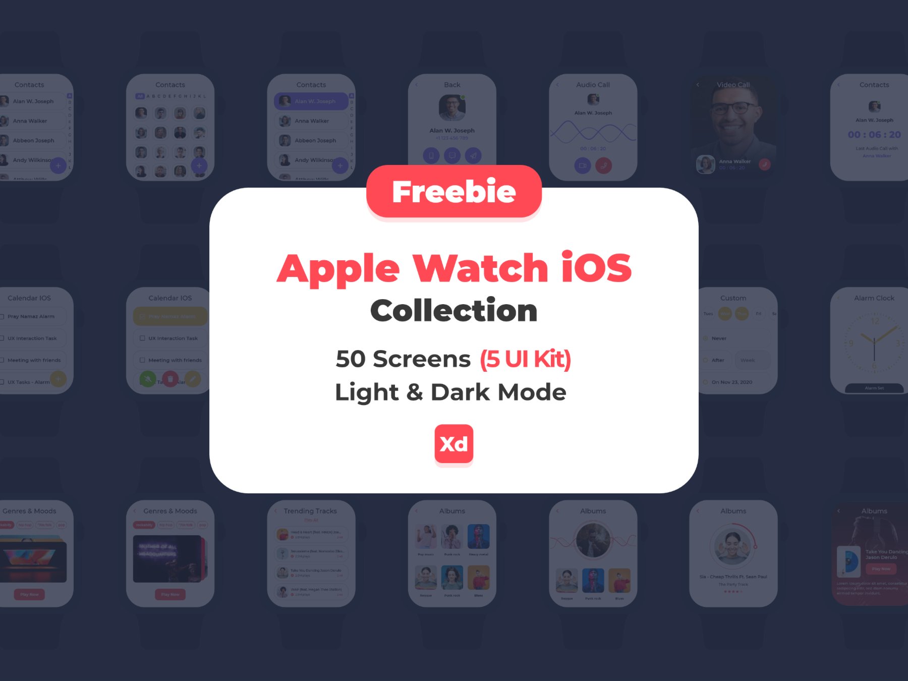 Apple Watch iOS UI界面设计 .xd素材