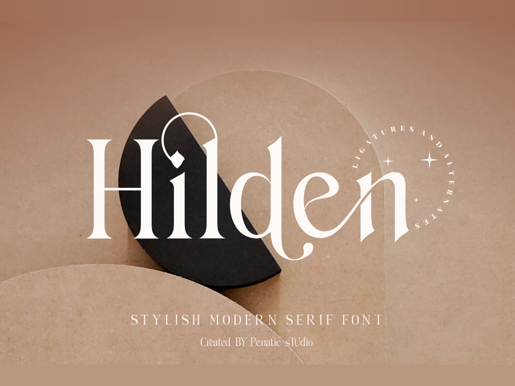 时尚现代优雅艺术衬线英文字体：Hilden