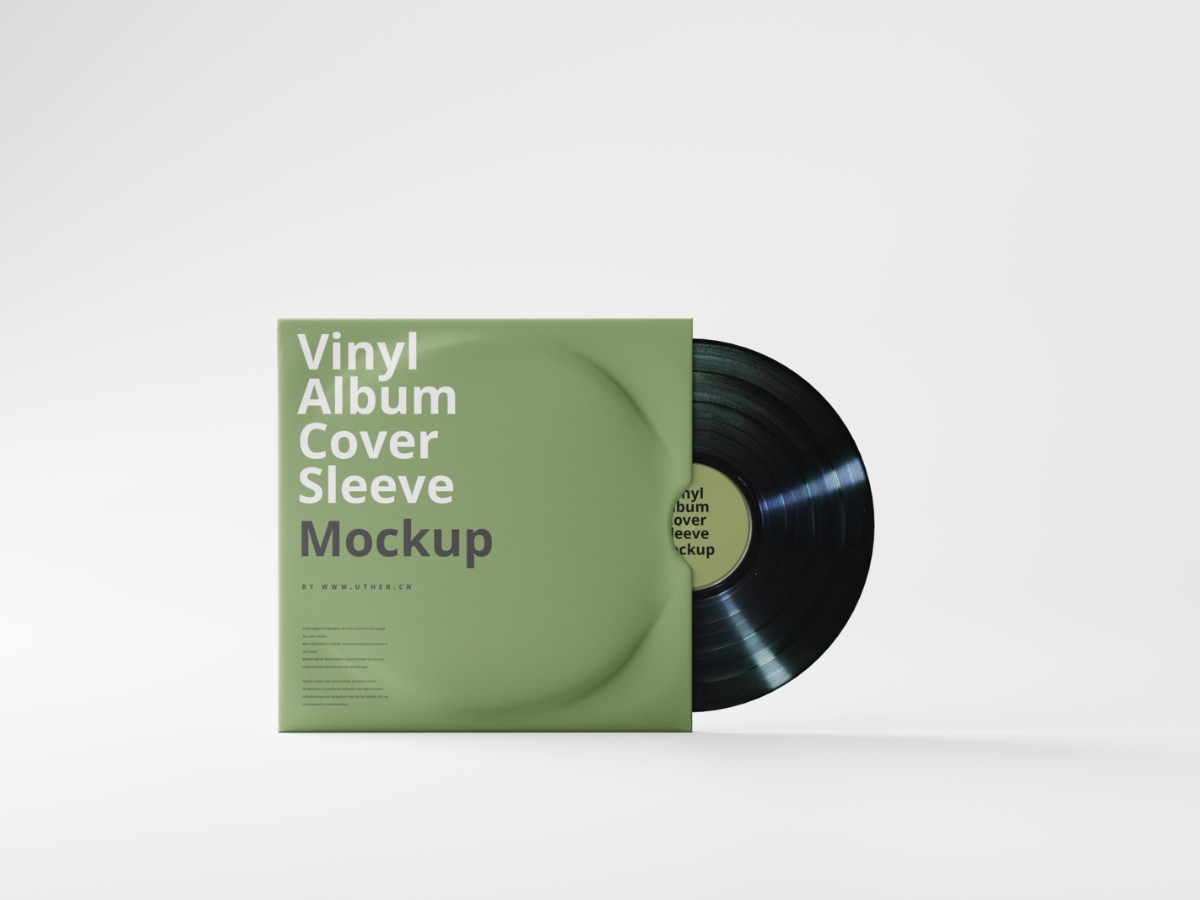 高质量带封面的黑胶音乐唱片光盘光碟样机模型Album Cover Mockup .psd素材