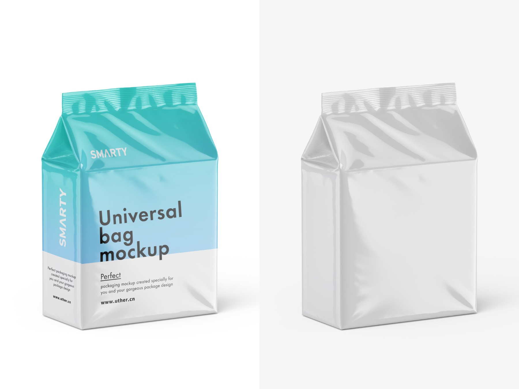 带高光效果的塑料食品包装样机模型Bag Mockup .psd素材